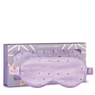 Crystallove Opaska Na Oczy z Jedwabiu z Kryształkami Lilac - Akcesoria podróżnicze - miniaturka - grafika 1