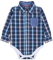 Body dla niemowląt - Body-koszula w kratę, na długi rękaw 0-3 m 62 cm - miniaturka - grafika 1