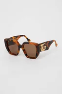 Okulary przeciwsłoneczne - Gucci okulary przeciwsłoneczne damskie kolor brązowy - miniaturka - grafika 1