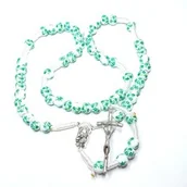 Różańce - Różaniec ceraiczny - kwiatuszki-zielone - miniaturka - grafika 1