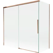 Parawany nawannowe - Mexen Rox parawan nawannowy 2-skrzydłowy rozsuwany 160 + 70 x 150 cm, transparent, różowe złoto - 8C9-160-070-60-00 - miniaturka - grafika 1