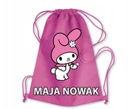 Plecaki worki - Worek Szkolny Workoplecak Do Przedszkola Szkoły KUROMI HELLO KITTY +IMIĘ 42 - miniaturka - grafika 1