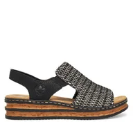 Sandały damskie - Sandały Rieker 62971-00 Czarny - miniaturka - grafika 1