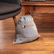 Plecaki worki - Worek konopny na plecy - błękitny - miniaturka - grafika 1