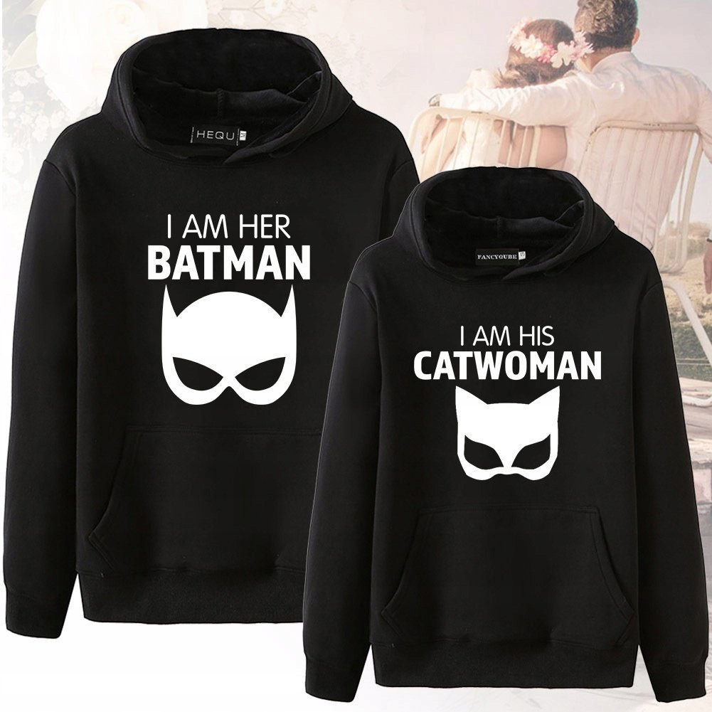 Zestaw Bluz z Kapturem BATMAN & CATWOMAN Dla Par Prezent Na Walentynki - XL