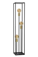 Lampy stojące - Lucide Ruben 00724/03/30 Lampa stojąca podłogowa 3x40W E27 czarna/satynowy mosiądz - miniaturka - grafika 1