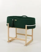 Łóżeczka i kojce - Kosz Mojżesza BOHO Handmade z kołyską - butelkowa zieleń - miniaturka - grafika 1