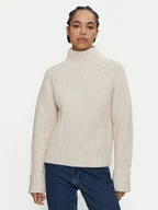 Swetry damskie - Calvin Klein Golf K20K207439 Beżowy Regular Fit - miniaturka - grafika 1