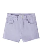 Spodenki damskie - NAME IT Dziewczęce szorty Regular Fit Twill, Perski fiolet, 116 cm - miniaturka - grafika 1