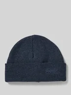 Czapki męskie - Czapka beanie z szerokim brzegiem i wyhaftowanym logo - miniaturka - grafika 1