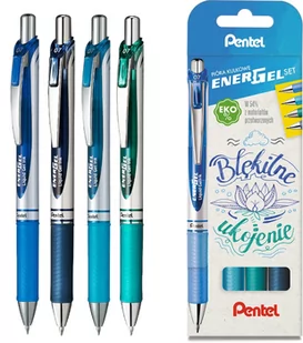 Pióro Kulkowe Pentel Energel 'Bl77 /Kpl 4 Sztuki/ Błękitne Ukojenie - Pióra kulkowe - miniaturka - grafika 1