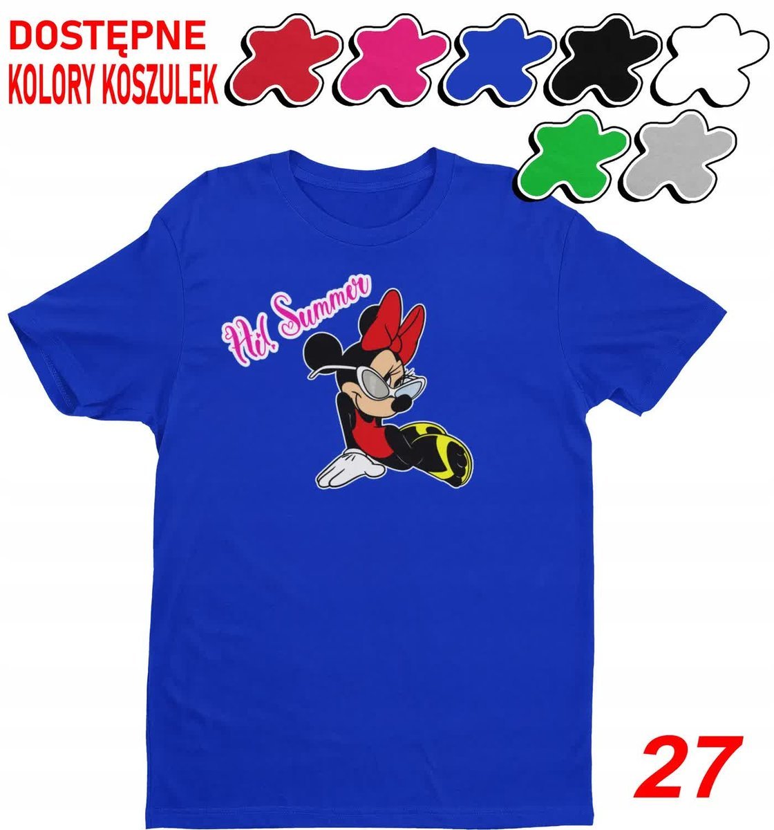 Dziecięca Koszulka Z Nadrukiem Duży Wybór Myszka Miki Różne -M 134-140