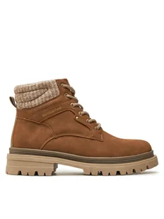 Kimberfeel Trapery Brittany Brązowy - Botki damskie - miniaturka - grafika 1