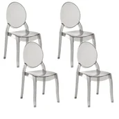 Krzesła - Beliani Zestaw do jadalni 4 krzesła przezroczysto-czarne MERTON - miniaturka - grafika 1