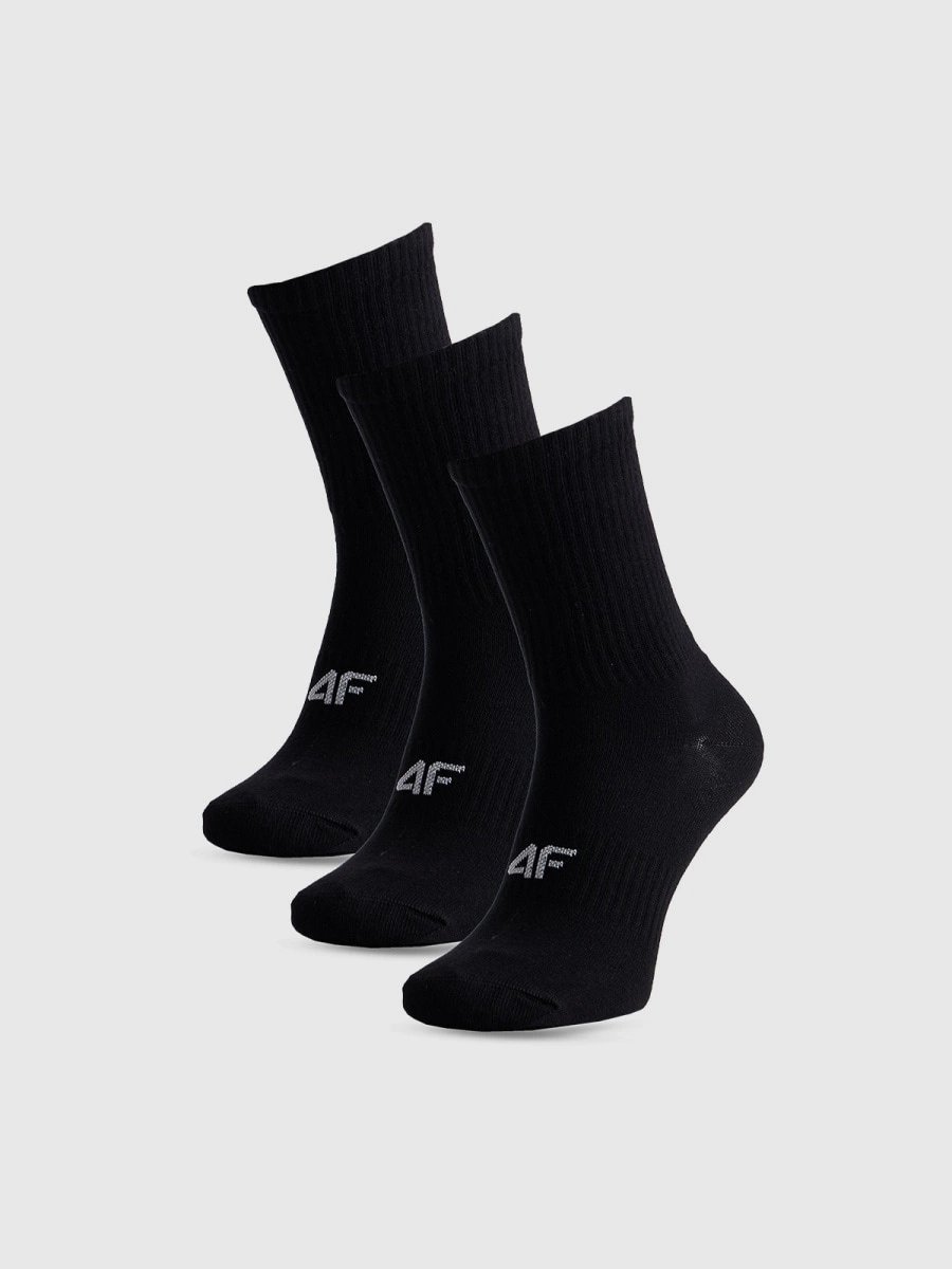 Skarpety casual za kostkę damskie (ZESTAW 3 szt.) 4F 4FWMM00USOCF474-20S Czarny 35-38
