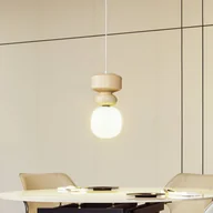 Lampy sufitowe - Lampa wisząca Lucande Fidelo, biały/żółty, szkło, ceramika, 18 cm - miniaturka - grafika 1