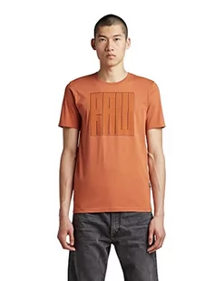 G-STAR RAW Typography Raw Slim t-shirt męski, brązowy (Autumn Leaf 336-8847), S - Koszulki męskie - miniaturka - grafika 1