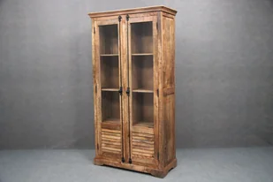 Witryna Rodez #152 Drewniana Mango Lakierowana Brązowa 100X45X190 Cm B 7653 - Witryny - miniaturka - grafika 1