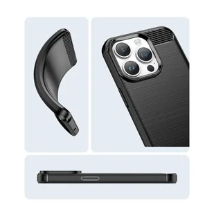 Carbon Case etui iPhone 14 Pro elastyczny żelowy pokrowiec na tył plecki czarny - Etui i futerały do telefonów - miniaturka - grafika 15