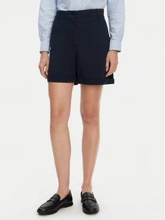 Tommy Hilfiger Szorty materiałowe WW0WW42457 Granatowy Regular Fit - Spodenki damskie - miniaturka - grafika 1