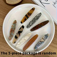 Ozdoby do włosów - TEMU 5 szt. Mieszane Eleganckie Wielofunkcyjne Spinki do Włosów dla Kobiet – Żółwia Skorupa, i Metaliczne Szpilki, Idealne do Kontroli Krawędzi, - miniaturka - grafika 1