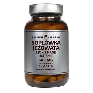 Soplówka jeżowata Ekstrakt 500 mg 60 kapsułek - Pureline Nutrition ( Lion's Mane) - Suplementy naturalne - miniaturka - grafika 1