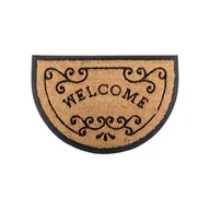 Wycieraczki - Wycieraczka gumowo-kokosowa Walker 60 x 40 cm Welcome brązowy - miniaturka - grafika 1