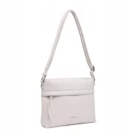 Torebki damskie - Trapezowa Beżowa Damska Torebka na Ramię Listonoszka LUIGISANTO Skóra Eko - miniaturka - grafika 1