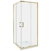 Kabiny prysznicowe - Beliani Kabina prysznicowa TELA 80 x 80 x 185 cm Złoty - miniaturka - grafika 1