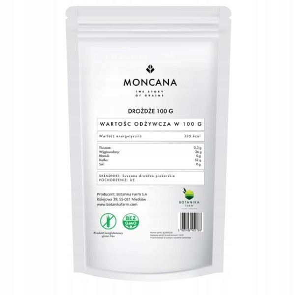 Drożdże suszone piekarnicze bezglutenowe 100g Moncana