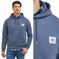 Bluzy męskie - Lee WORKWEAR WW HOODIE Taint LUŹNA NIEBIESKA BLUZA Z KAPTUREM KANGURKA XXL - miniaturka - grafika 1