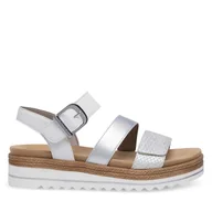 Sandały damskie - Sandały Remonte D0Q55-90 Srebrny - miniaturka - grafika 1