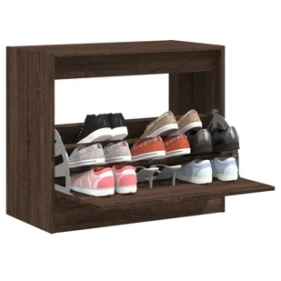 Szafka na buty brązowy dąb 80x42x69 cm materiał drewnopochodny - Szafki na buty - miniaturka - grafika 1