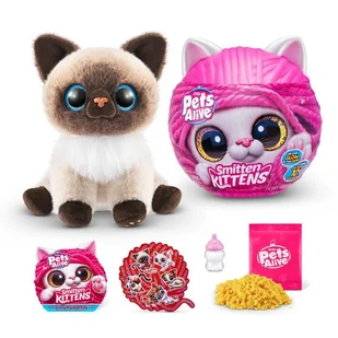 Zuru Pets Alive Smitten Kittens Kotek Pluszowy Kot Interaktywny + Akcesoria - Maskotki i pluszaki - miniaturka - grafika 1