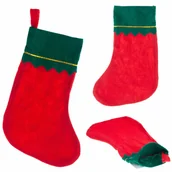 Ozdoby bożonarodzeniowe - Skarpeta Skarpetka Na Prezenty Mikołaja Świąteczna Bez Wzoru Gładka Eko - miniaturka - grafika 1