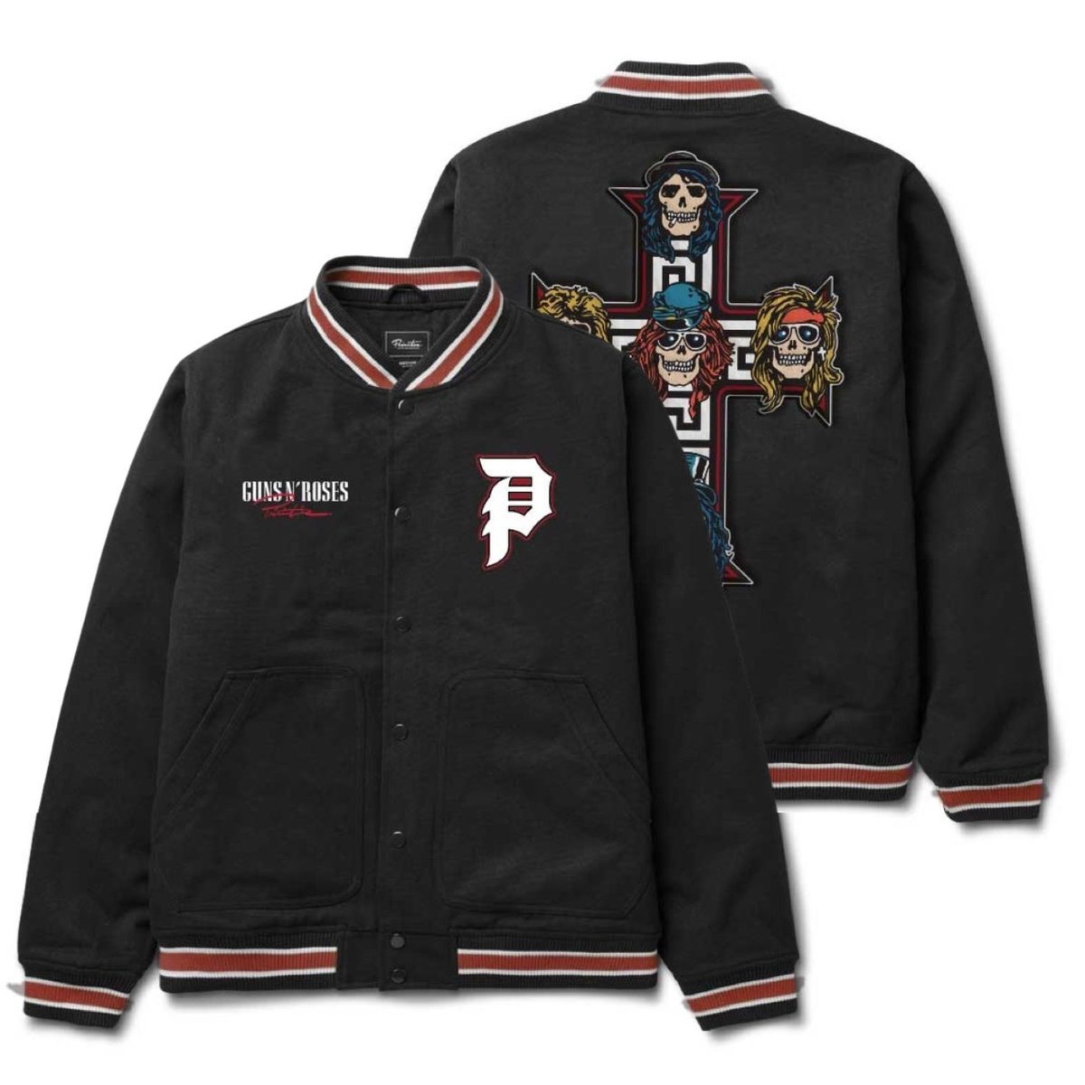 Kurtka męska Primitive x Guns N' Roses Cross Varsity bomberka czarna-M