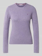 Swetry damskie - Sweter z dzianiny o kroju slim fit z czystej wełny - miniaturka - grafika 1