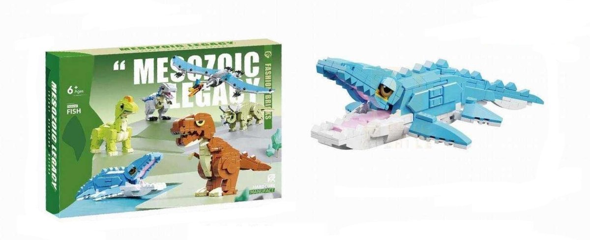 KLOCKI KONSTRUKCYJNE DINOZAUR MOSAZAUR 285 ELEMENTÓW ZESTAW DLA DZIECI 6+