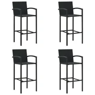 Taborety i hokery - vidaXL Lumarko Stołki barowe, 4 szt., czarne, rattan PE 313455 - miniaturka - grafika 1