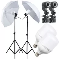 Lampy studyjne - Lumifi  zestaw 2 lamp 100 LED z parasolkami 110cm - miniaturka - grafika 1