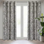 Zasłony - Zasłona gotowa Gloria na przelotkach 140 x 250 cm stalowy - miniaturka - grafika 1