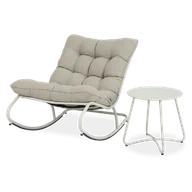 Meble ogrodowe - Fotel bujany ogrodowy AGAVA z stolikem ART Dark Grey - Focus Garden - miniaturka - grafika 1