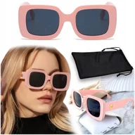 Okulary przeciwsłoneczne - OKULARY PRZECIWSŁONECZNE Z POLARYZACJĄ UV400 DAMSKIE KWADRATOWE / RÓŻOWE - miniaturka - grafika 1
