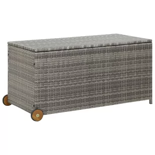 VidaXL Lumarko Skrzynia ogrodowa, jasnoszara, 130x65x115 cm, polirattan 310090 VidaXL - Skrzynie ogrodowe - miniaturka - grafika 1