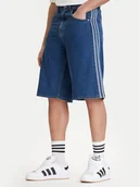 Spodenki męskie - adidas Szorty jeansowe adicolor Firebird KD1500 Niebieski Loose Fit - miniaturka - grafika 1