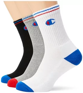 Champion Core 3PP Crew Liner skarpety, wielokolorowe (Nero/Bianco/Grigio Melange Chiaro), 39-42 EU (9-11 UK) (3 sztuki) - Skarpetki damskie - miniaturka - grafika 1