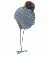 Czapki damskie - Czapka chłopięca wiązana, niebieska, pompon, Döll - miniaturka - grafika 1