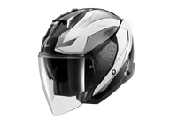 Kaski motocyklowe - Kask Otwarty Shark Skwal I3 Jet Mekarium Złamany Biały/Czarny/ChromowanyM - miniaturka - grafika 1