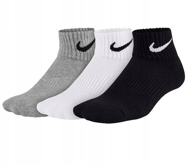 Nike skarpetki 3-PAK 3 kolory Cotton Cushion Quarter SX4722-967 r. 38-42
