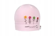 Czapki damskie - CZAPKA 36 CZAPECZKA DZIECIĘCA BAWEŁNIANA RÓŻOWA - miniaturka - grafika 1